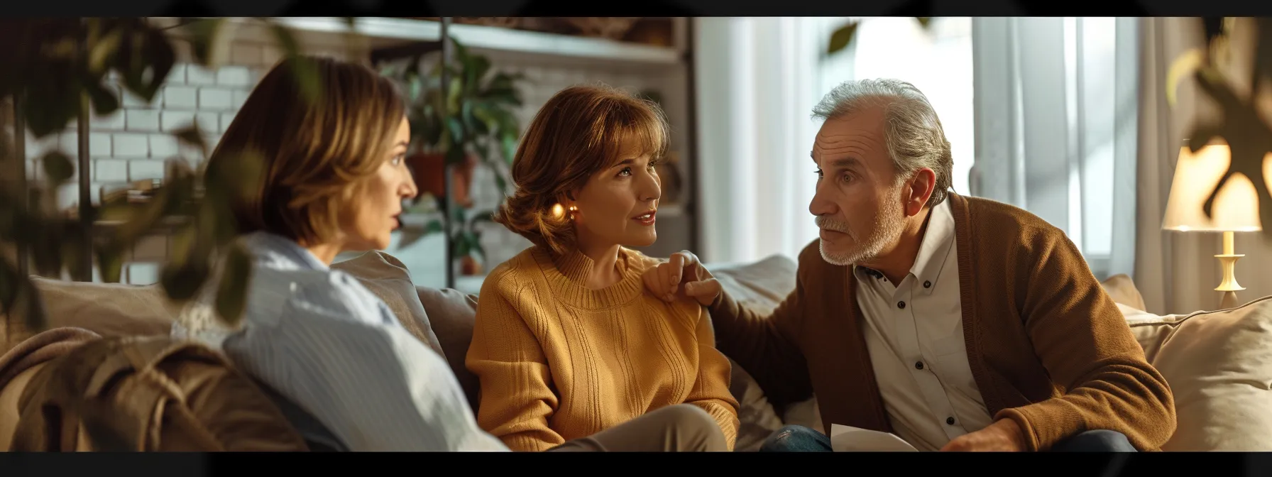 a couple consulting with a licensed mortgage professional in miami about reverse mortgage options.